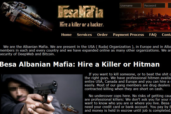 The Besa Mafia site boasted of offering killers for hire.