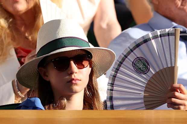 Princess Charlotte attends the Royal Box on day fourteen of The Championships Wimbledon 2026 at All England Lawn Tennis and Croquet Club on July 12, 2026