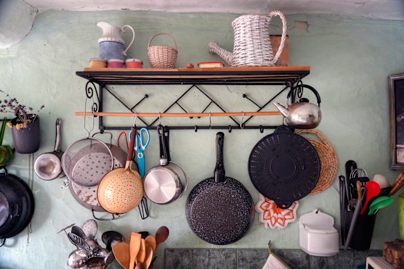 Make the most of wall space as storage. 