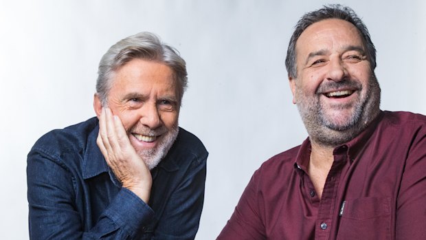 Comedians Mick Molloy and Glenn Robinns.