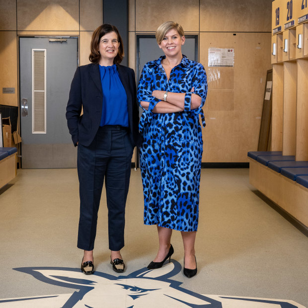 Sonja Hood (left) and Jennifer Watt are the first female president/CEO duo operating at this elite level in AFL. Watt says they enjoy a “comfortable familiarity”.