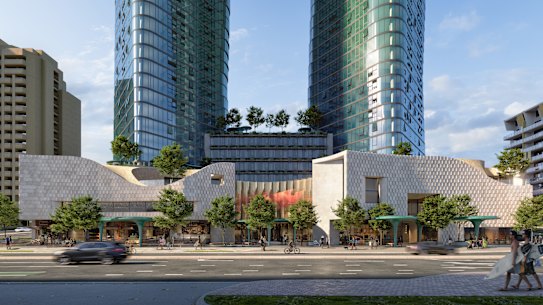 The redesign forced this very different design at ground level. 