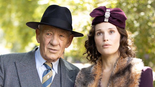 Ian McKellen and Gemma Arterton in <i>The Critic.</i>