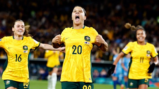 Hayley Raso, Sam Kerr and Mary Fowler.