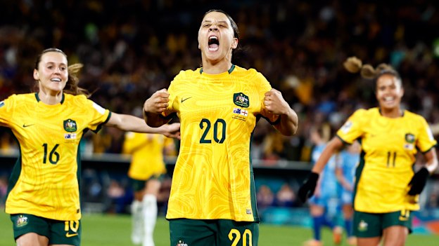 Hayley Raso, Sam Kerr and Mary Fowler.