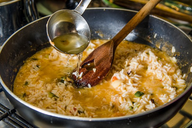 Stock image of risotto being cooked