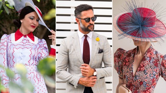 Fashions on Your Front Lawn entrants: Viera Macikova (NSW); Luke Faulkner (Qld); Emma Wells (ACT) 