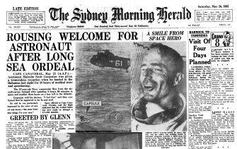 Page 1 of the Sydney Morning Herald, May 26, 1962.