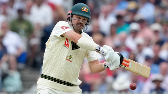 Travis Head bats on day one at Lord’s.