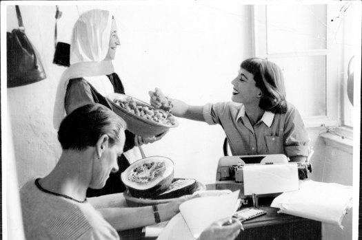 Charmian Clift with George Johnston and Kalymnian woman Sevasti Taktikou in 1963.