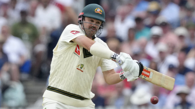 Travis Head bats on day one at Lord’s.