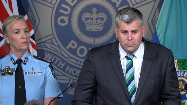 Police Commissioner Katarina Carroll and Queensland Police Minister Mark Ryan address reporters a day after the damning report into police responses to family violence.