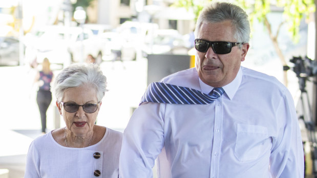 Rae and Colin Betts arrive at Coroners Court in Brisbane on Tuesday.