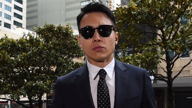 Chinese actor Yunxiang Gao enters the Downing Centre court on Wednesday morning.