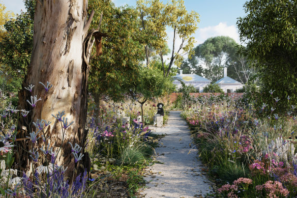 A design render of the healing garden that is being established at the Heide Museum of Modern Art.