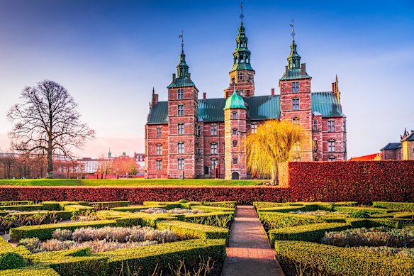 Sprawling gardens of 17th-century Dutch Renaissance palace, Rosenborg Castle.