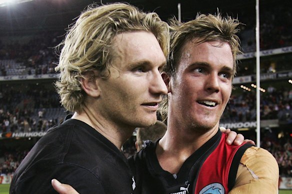 Hird and Welsh during their playing days.