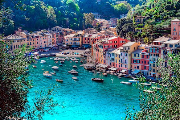 Portofino is known for the colourful houses that line its small harbour.