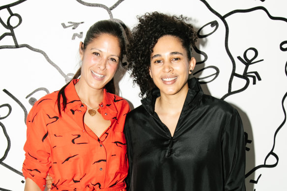 Michelle Grey (left) with artist Shantell Martin.