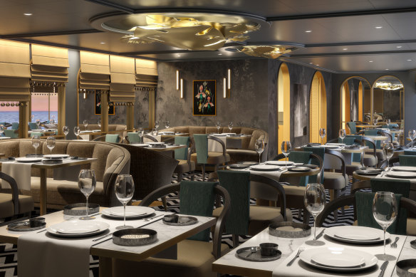 The Aranya restaurant. The ship’s decor and food offerings have the younger traveller in mind.