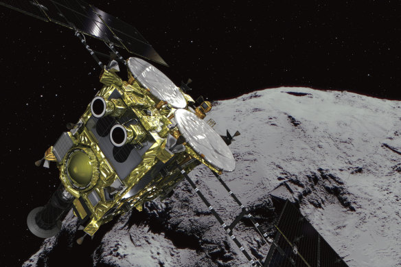 Hayabusa2 fired a projectile into the asteroid Ryugu, blasting rock from the surface to be collected.