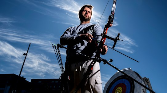 Mattias Lock at the Sydney Olympic Park Archery Centre.