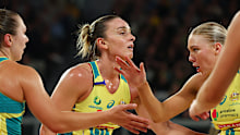 The Diamonds rallied together at half-time.