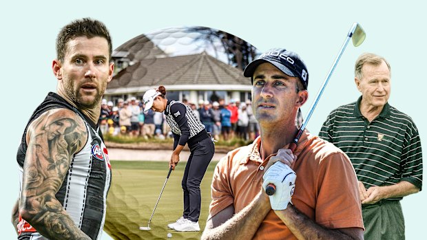 Victoria Golf Club, where Jeremy Howe (left) hit a hole-in-one, Geoff Ogilvy is a member, and former US president George H.W. Bush visited.