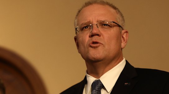 Prime Minister Scott Morrison in Launceston on Tuesday.