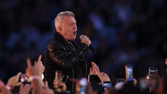 Jimmy Barnes performing ahead of the 2022 NRL Grand Final match at Accor Stadium.