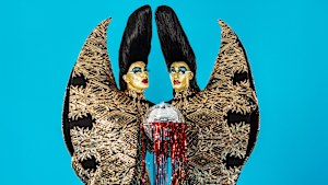 The Huxleys in one of their distinctive sparkly get-ups.