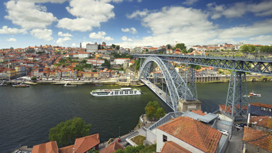 Scenic Azure and the Dom Luís Bridge, Porto.