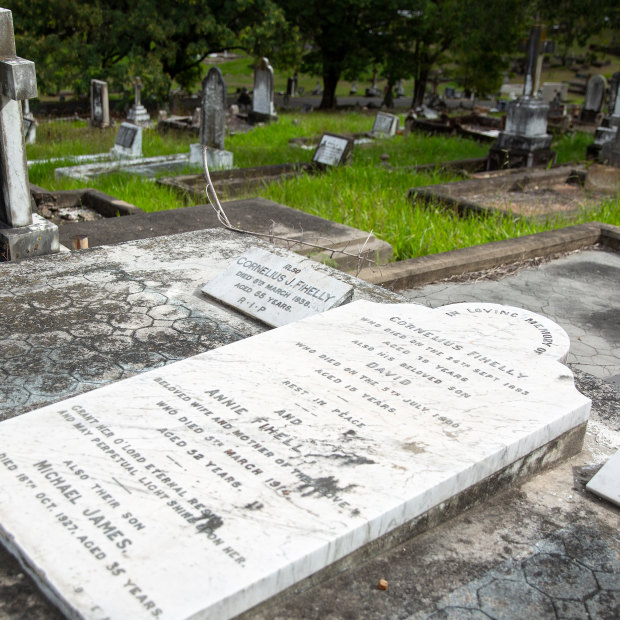 Teenager David Fihelly’s final resting place at Toowong Cemetery.