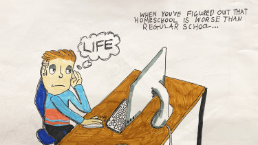 'When you've figured out that home school is worse than regular school', by Oliver Doyle, age 10.