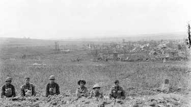 The village of Hamel and the country in the direction of Corbie, seen from the trenches held by the Germans until the battle of Le Hamel on 4 July 1918. 