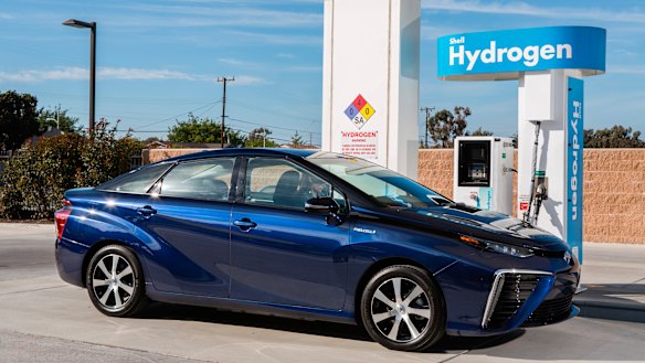 The Toyota Mirai, a hyrdogen-powered car.