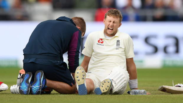 Joe Root was in the wars during his innings in the fourth Test.
