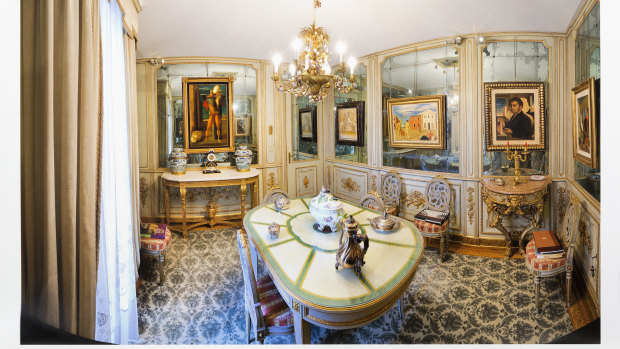 Inside Cerruti's villa, which he visited for Sunday lunch to see his collection, preferring to live above his factory.