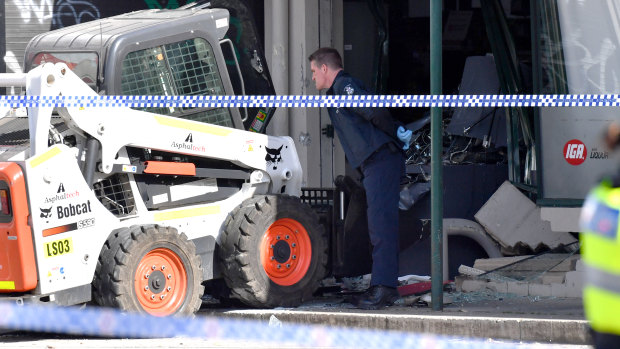 Police are at the scene of the ram raid in Westmeadows.