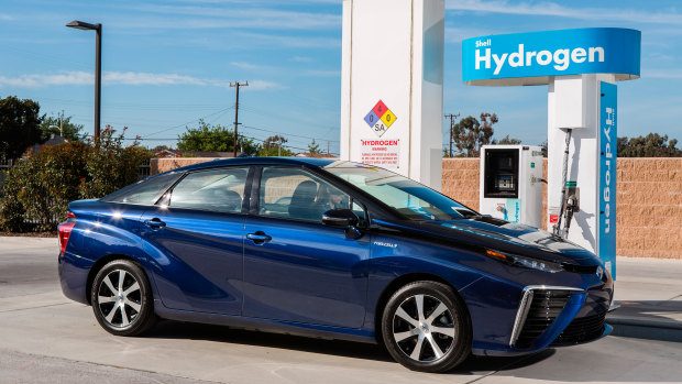 The Toyota Mirai, a hyrdogen-powered car.