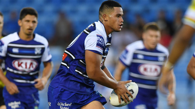 Debut: Bulldogs forward Renouf To'omaga will make his NRL  debut against the club he supported as a kid, the Eels.