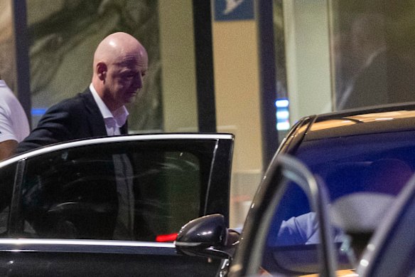 Gianni Infantino in Morocco, as he met with FIFA executives.