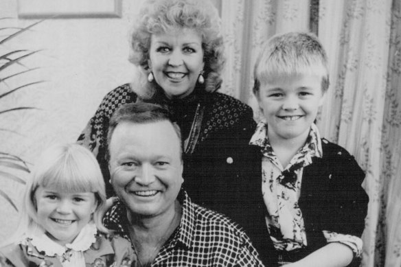 Happy snaps: Bert and Patti with daughter Lauren and son Matthew in 1986.