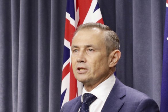 WA health minister Roger Cook addressing media on Wednesday.
