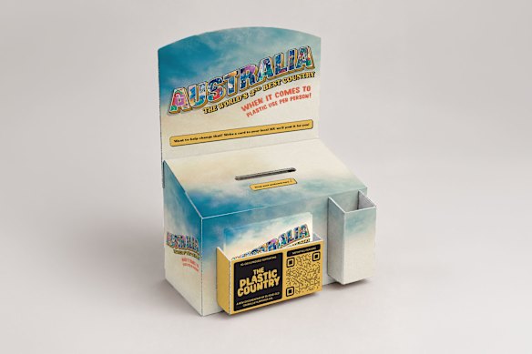 Yo-Chi is handing out free postcards from this week urging MPs to toughen up on plastic packaging laws