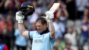 Record knock: Eoin Morgan.