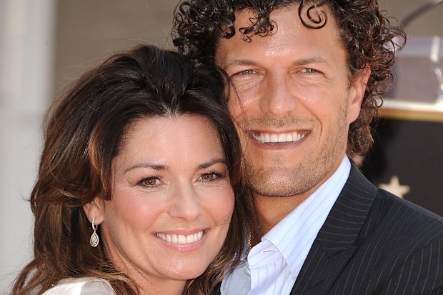 Twain with husband Frédéric Thiébaud at her Hollywood Walk Of Fame induction ceremony in 2011. 