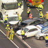 Three people in hospital after M4 truck crash