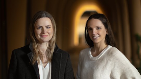 Dr Khandis Blake, left, and Lindsie Arthur-Hulme have headed up a world-first study examining what impact hormonal contraceptives have on women’s competitive drive.  