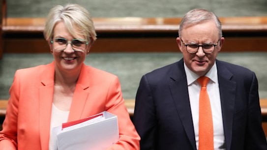 Prime Minister Anthony Albanese and Environment Minister Tanya Plibersek on Monday last week, the day before Albanese overruled Plibersek.